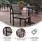 Emma and Oliver Fena Outdoor Stacking Side Chair with Faux Teak Poly Slat Seat, Back and Arms and Metal Frame